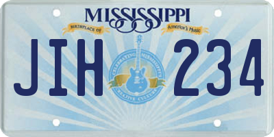 MS license plate JIH234