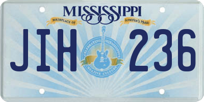 MS license plate JIH236