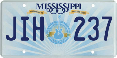 MS license plate JIH237