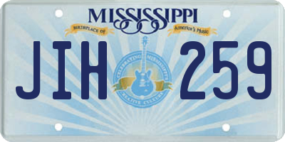 MS license plate JIH259