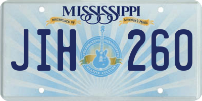 MS license plate JIH260