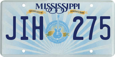 MS license plate JIH275