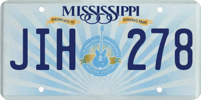 MS license plate JIH278