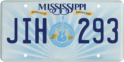 MS license plate JIH293