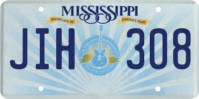 MS license plate JIH308