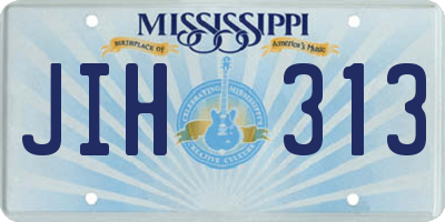 MS license plate JIH313