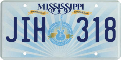 MS license plate JIH318