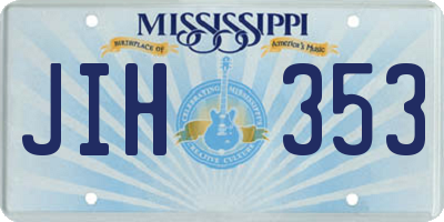 MS license plate JIH353