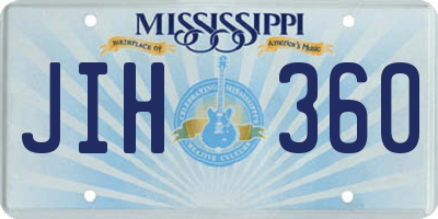 MS license plate JIH360