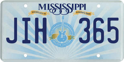 MS license plate JIH365