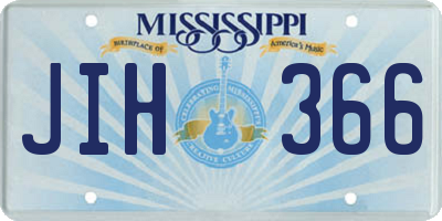 MS license plate JIH366
