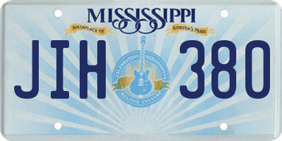 MS license plate JIH380