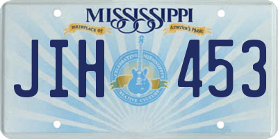 MS license plate JIH453