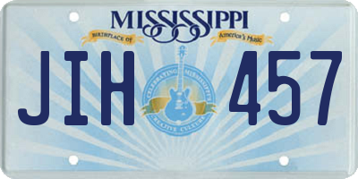 MS license plate JIH457