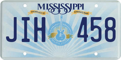 MS license plate JIH458
