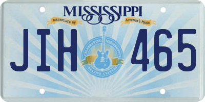 MS license plate JIH465