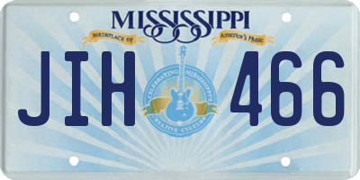 MS license plate JIH466