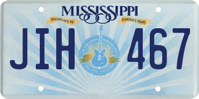MS license plate JIH467