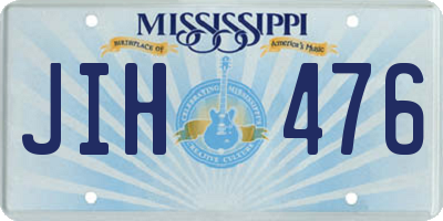 MS license plate JIH476