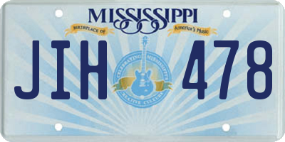 MS license plate JIH478