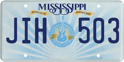 MS license plate JIH503