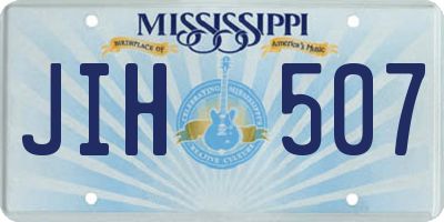 MS license plate JIH507