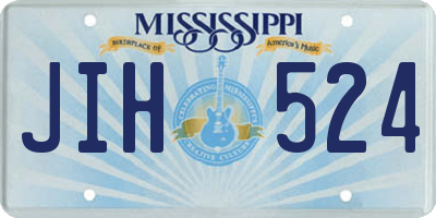 MS license plate JIH524