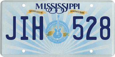 MS license plate JIH528