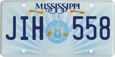 MS license plate JIH558