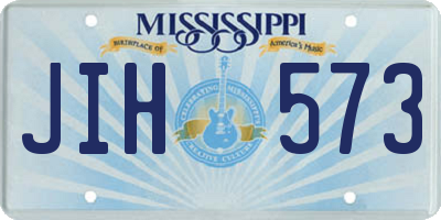 MS license plate JIH573