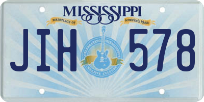 MS license plate JIH578