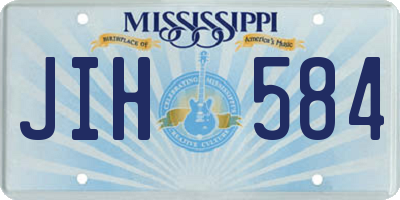 MS license plate JIH584