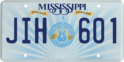 MS license plate JIH601
