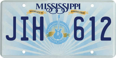 MS license plate JIH612