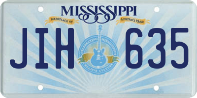 MS license plate JIH635