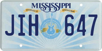 MS license plate JIH647