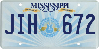 MS license plate JIH672