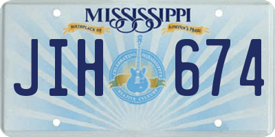 MS license plate JIH674