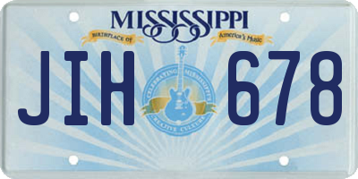 MS license plate JIH678