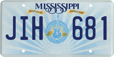 MS license plate JIH681