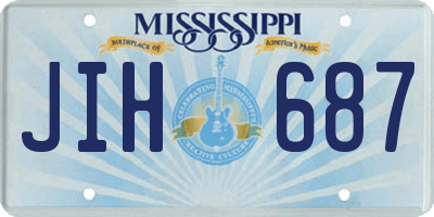 MS license plate JIH687