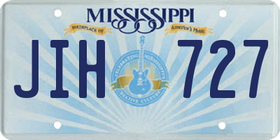 MS license plate JIH727
