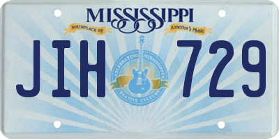 MS license plate JIH729