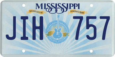 MS license plate JIH757