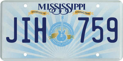 MS license plate JIH759