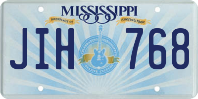 MS license plate JIH768
