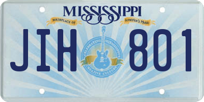 MS license plate JIH801