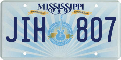 MS license plate JIH807