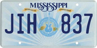 MS license plate JIH837