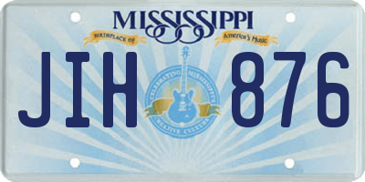 MS license plate JIH876